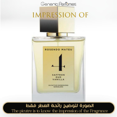 Inspired Rosendo Mateu Olfactive Expressions - N 4 Saffron Oud Vanilla for Unisex A+ Inspired Rosendo Mateu Olfactive Expressions - N 4 Saffron Oud Vanilla for Unisex A+