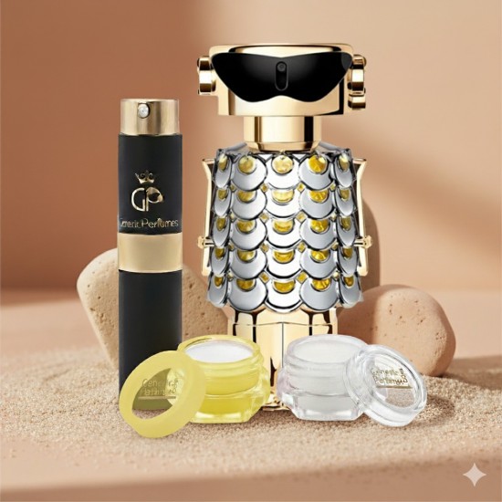 Inspired Spend $225 to get 1 Pcs Travel Spray (Fame) + 2 Solid Perfume
